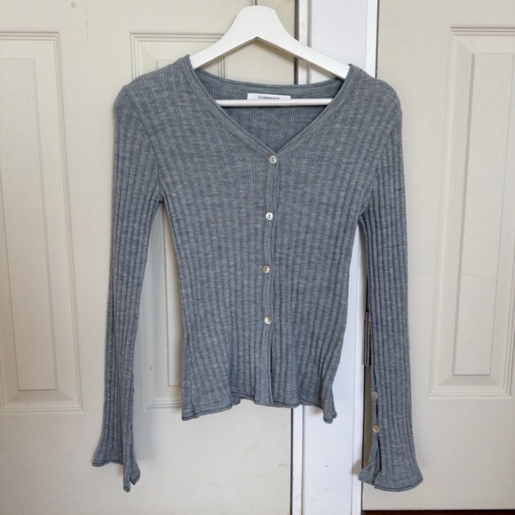 Commense Heather Gray Knit cardigan and skirt Set - Picture 4 of 6